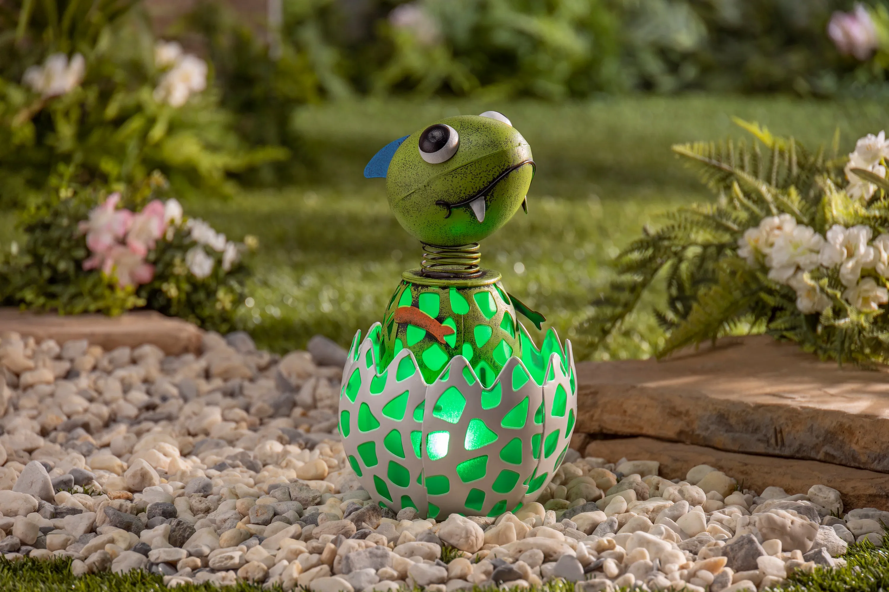 11.42 in. Solar Powered Baby Dinosaur Decor