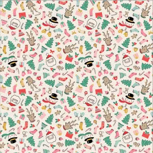 1/2 Yard  - Cozy Wishes Multi - Oh What Fun