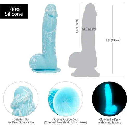 Addiction 100% Silicone Luke 7.5 Blue Gid "