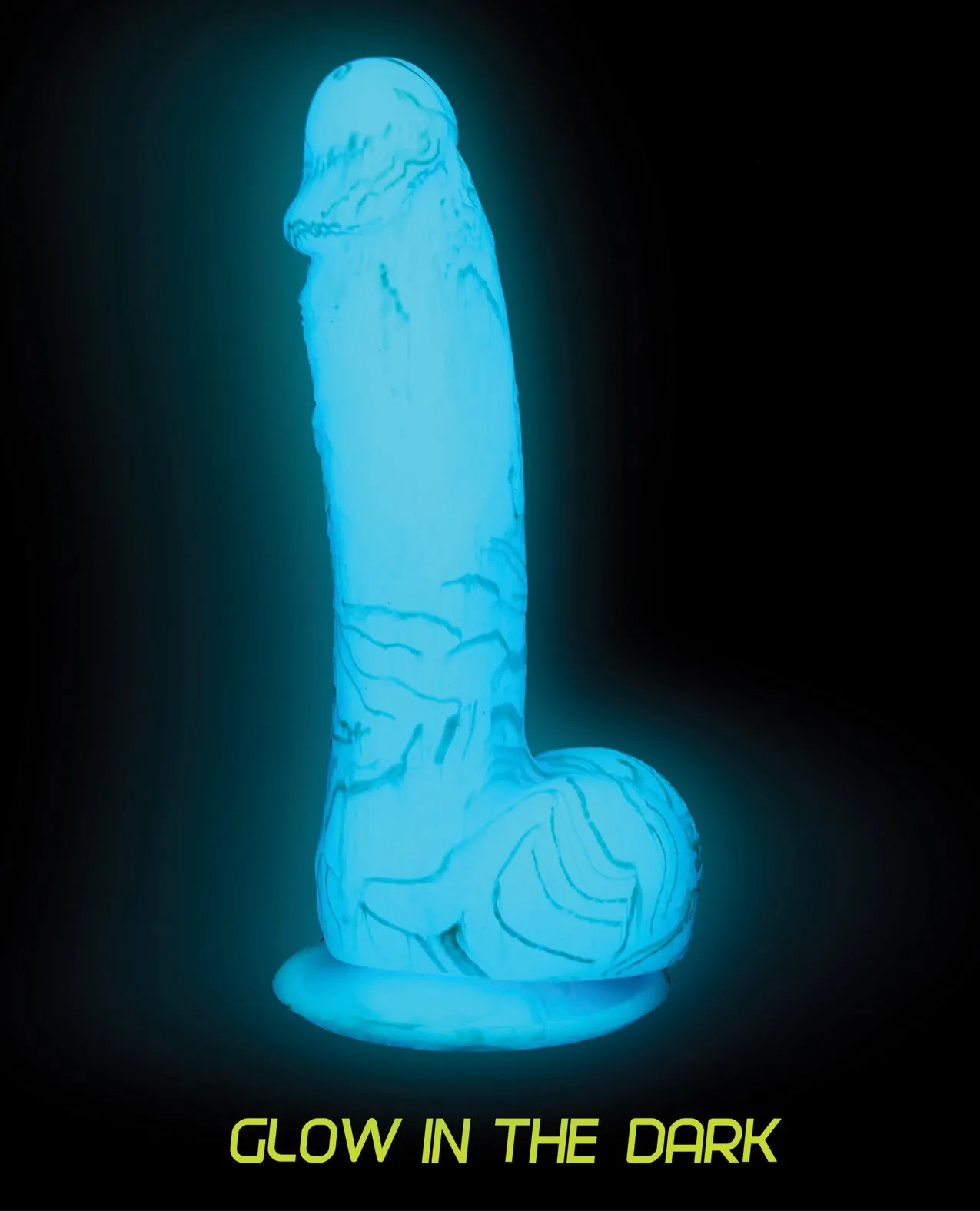 Addiction Luke 7.5" Glow in the Dark Dildo - Blue