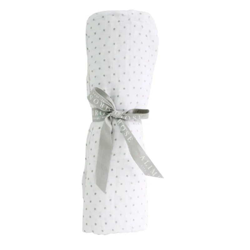Alimrose - Muslin Swaddle - Grey Spot