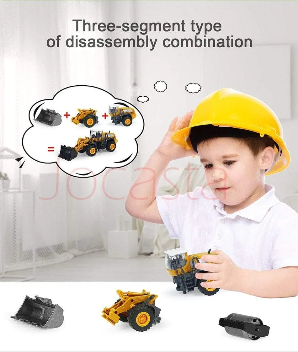 Alloy Engineering Vehicle Dump Truck Excavator Assembly Diecast Model Simulation Construction Cars Toys for Boys Children Gifts