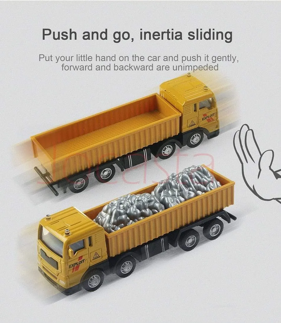 Alloy Engineering Vehicle Dump Truck Excavator Assembly Diecast Model Simulation Construction Cars Toys for Boys Children Gifts