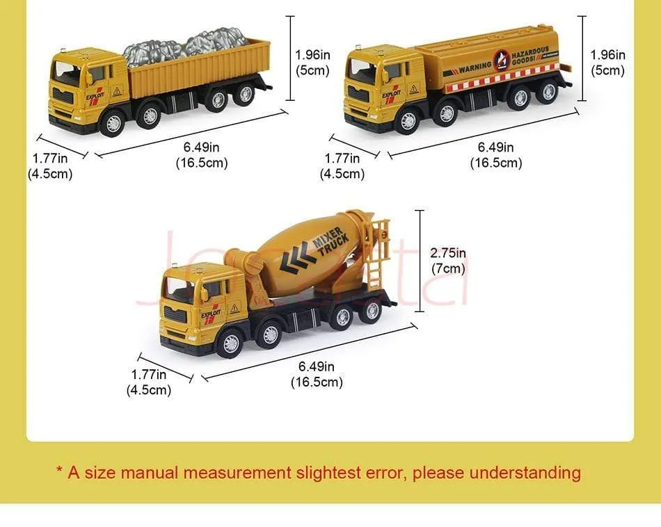 Alloy Engineering Vehicle Dump Truck Excavator Assembly Diecast Model Simulation Construction Cars Toys for Boys Children Gifts