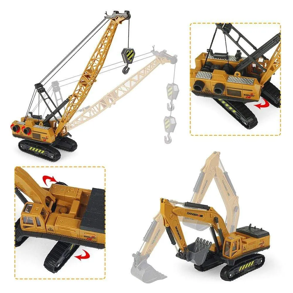 Alloy Engineering Vehicle Dump Truck Excavator Assembly Diecast Model Simulation Construction Cars Toys for Boys Children Gifts
