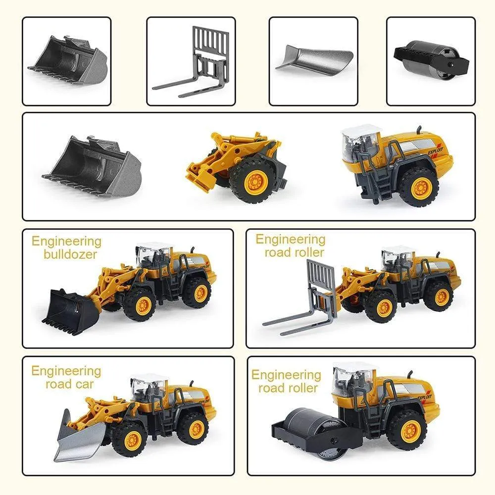 Alloy Engineering Vehicle Dump Truck Excavator Assembly Diecast Model Simulation Construction Cars Toys for Boys Children Gifts