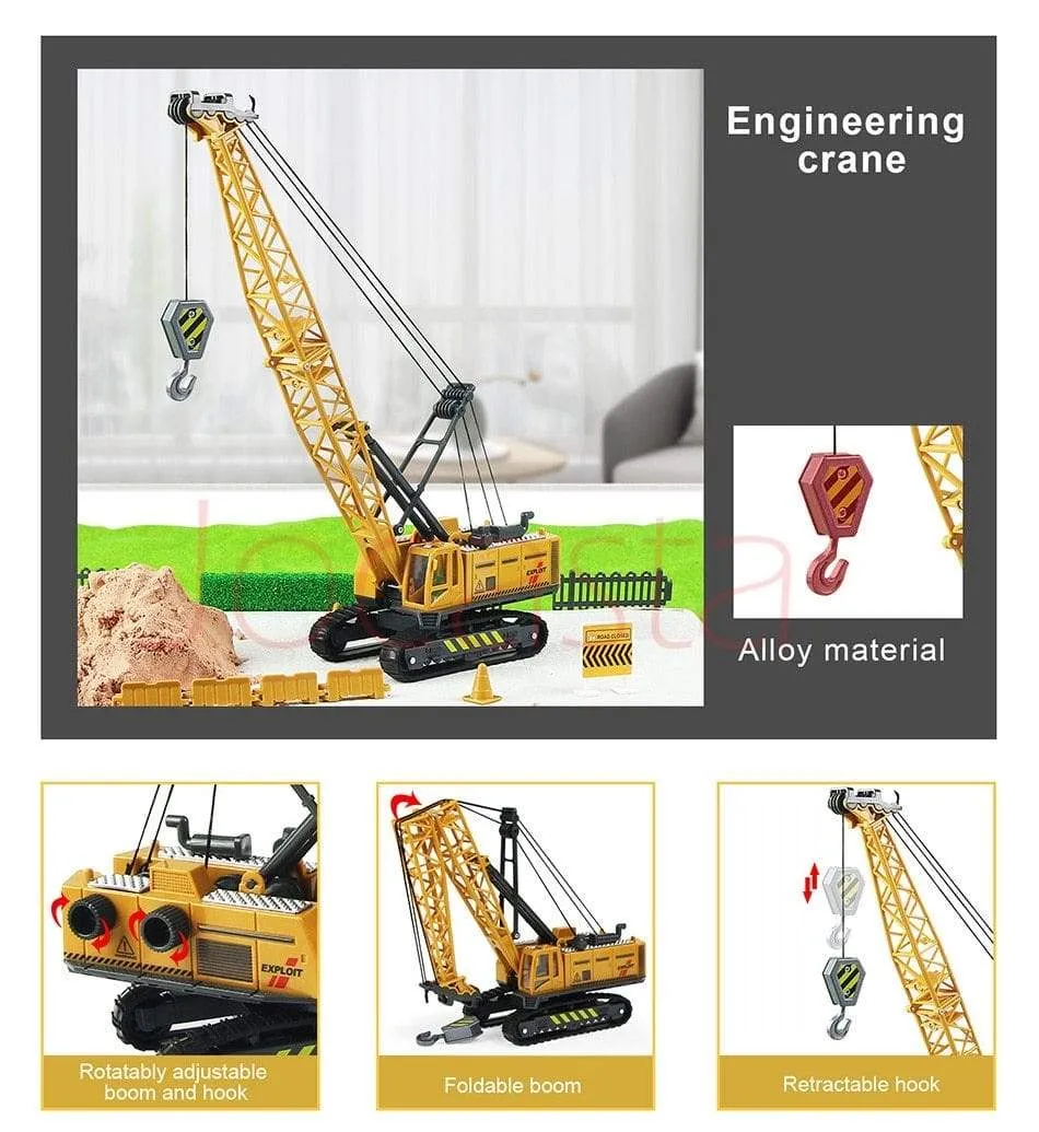 Alloy Engineering Vehicle Dump Truck Excavator Assembly Diecast Model Simulation Construction Cars Toys for Boys Children Gifts