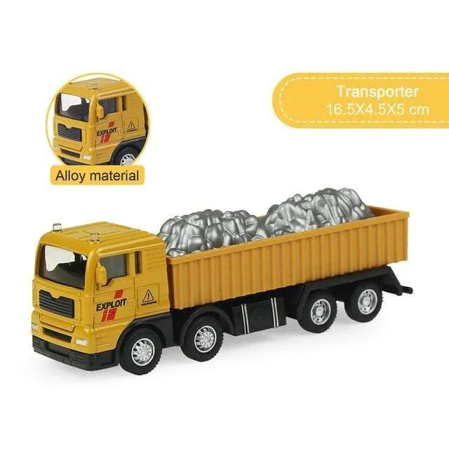 Alloy Engineering Vehicle Dump Truck Excavator Assembly Diecast Model Simulation Construction Cars Toys for Boys Children Gifts