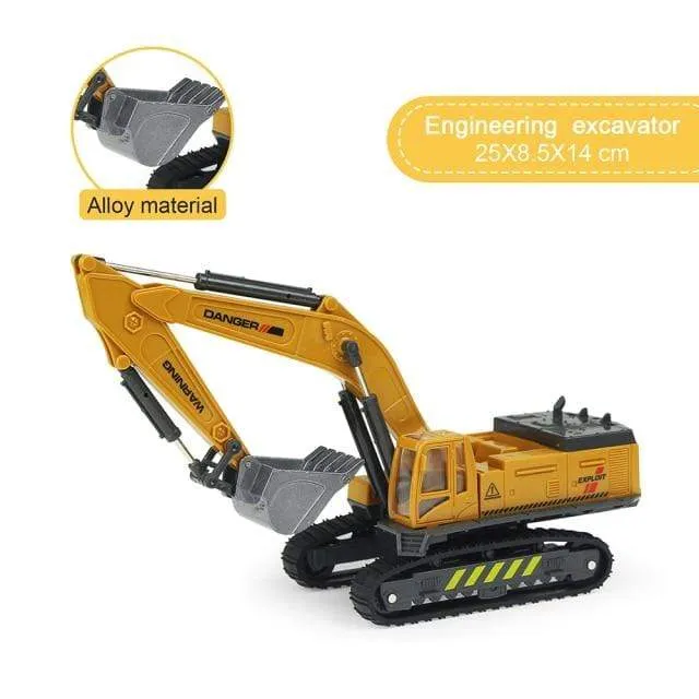 Alloy Engineering Vehicle Dump Truck Excavator Assembly Diecast Model Simulation Construction Cars Toys for Boys Children Gifts