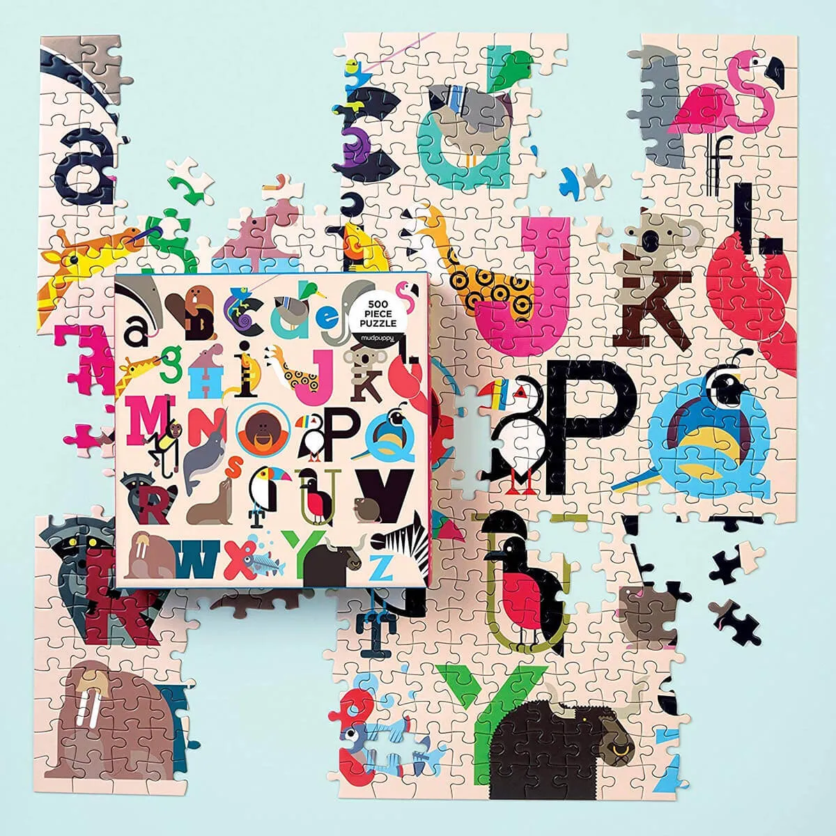 Animals A to Z 500 Piece Jigsaw Puzzle by Mudpuppy