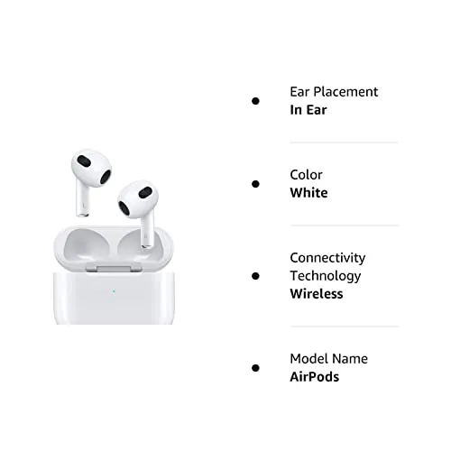Apple AirPods with Lightning Charging Case (3rd Generation) (Renewed)