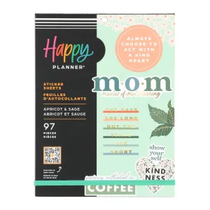 Apricot & Sage Mom - Large Value Pack Stickers