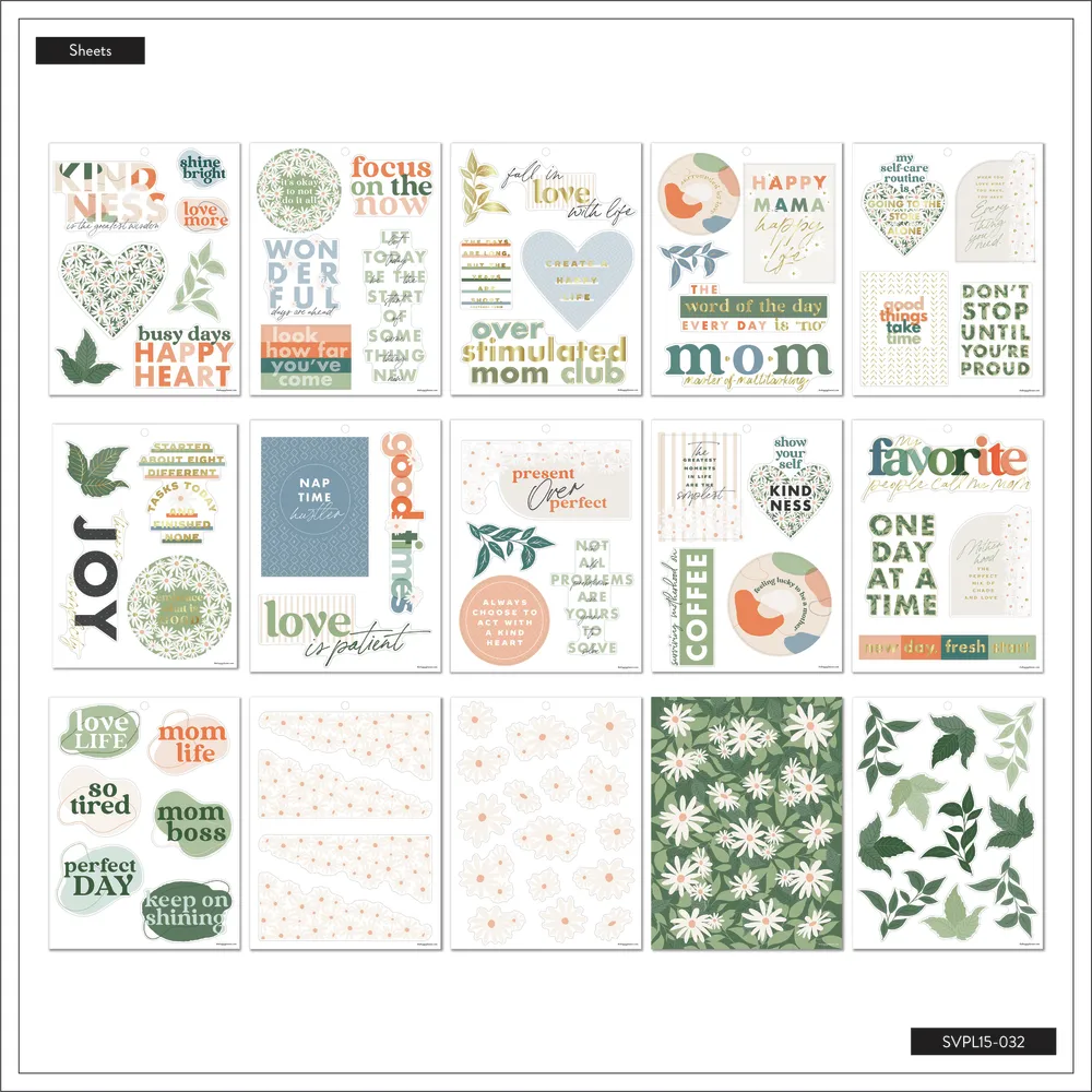 Apricot & Sage Mom - Large Value Pack Stickers