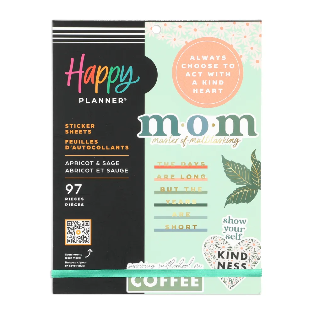 Apricot & Sage Mom - Large Value Pack Stickers