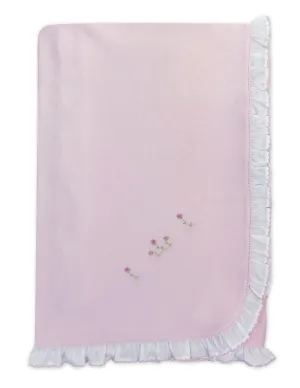 Baby Girl's Pink Rose Ruffle Blanket