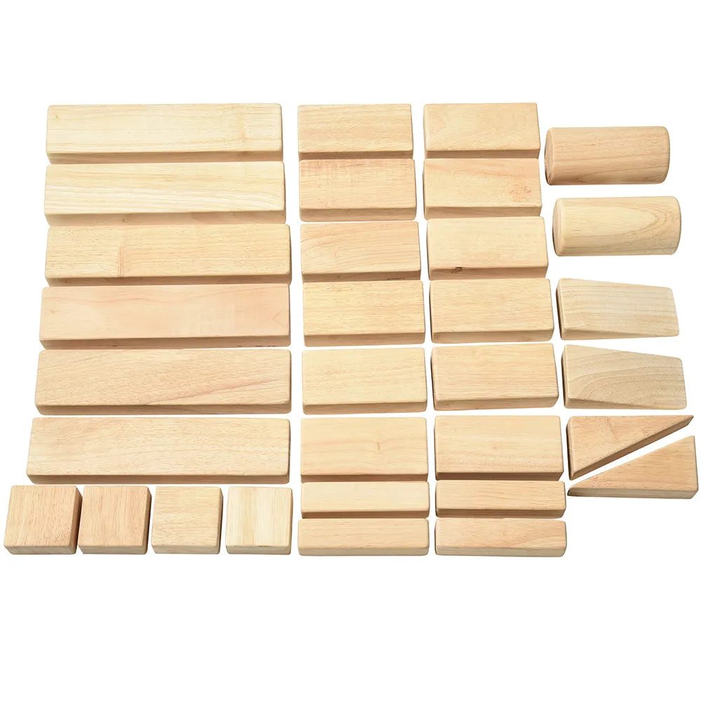 Beginner Unit Block Set | 32 Durable Hardwood Blocks