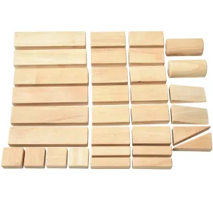 Beginner Unit Block Set | 32 Durable Hardwood Blocks
