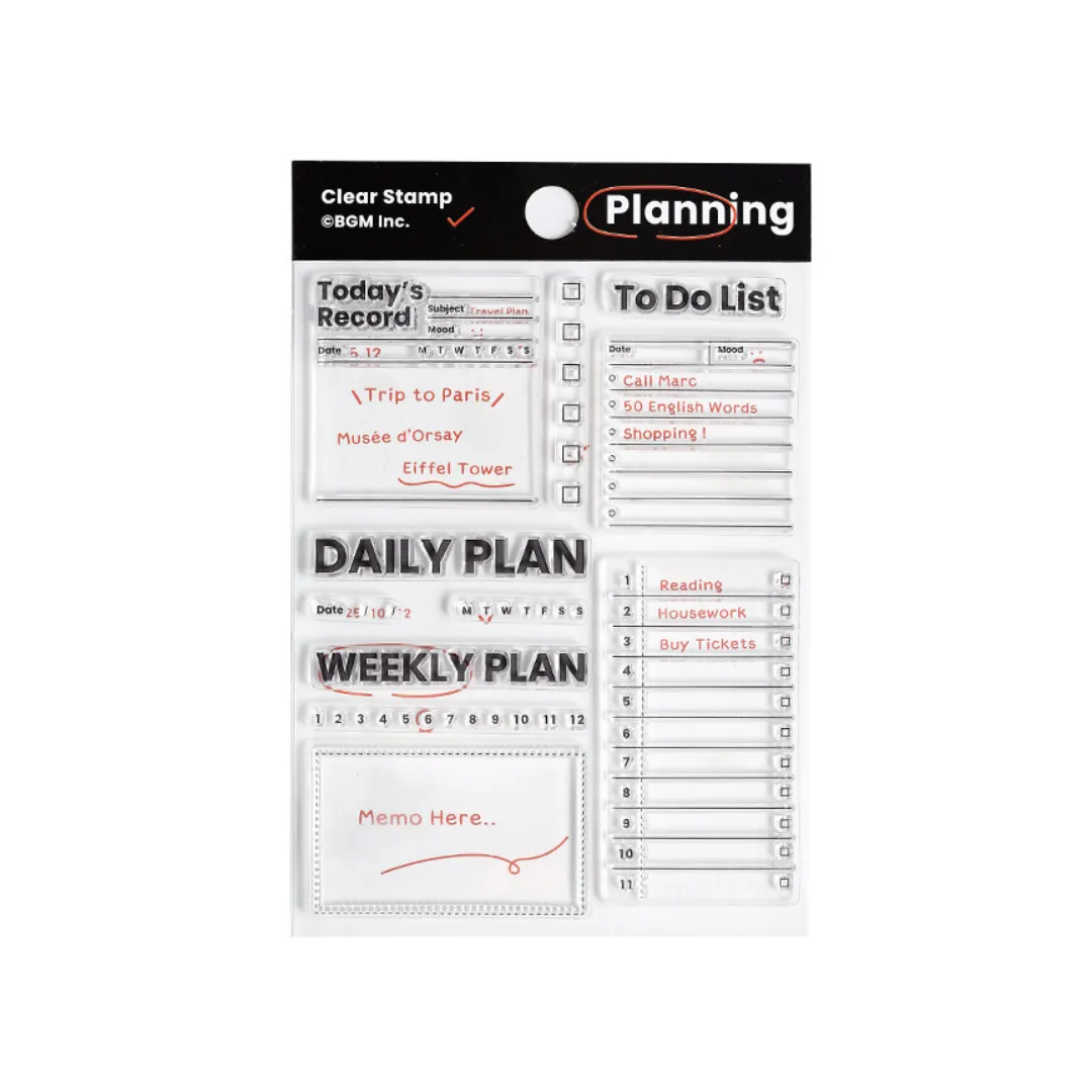 BGM Clear Stamp: Diary - Record Efficiency
