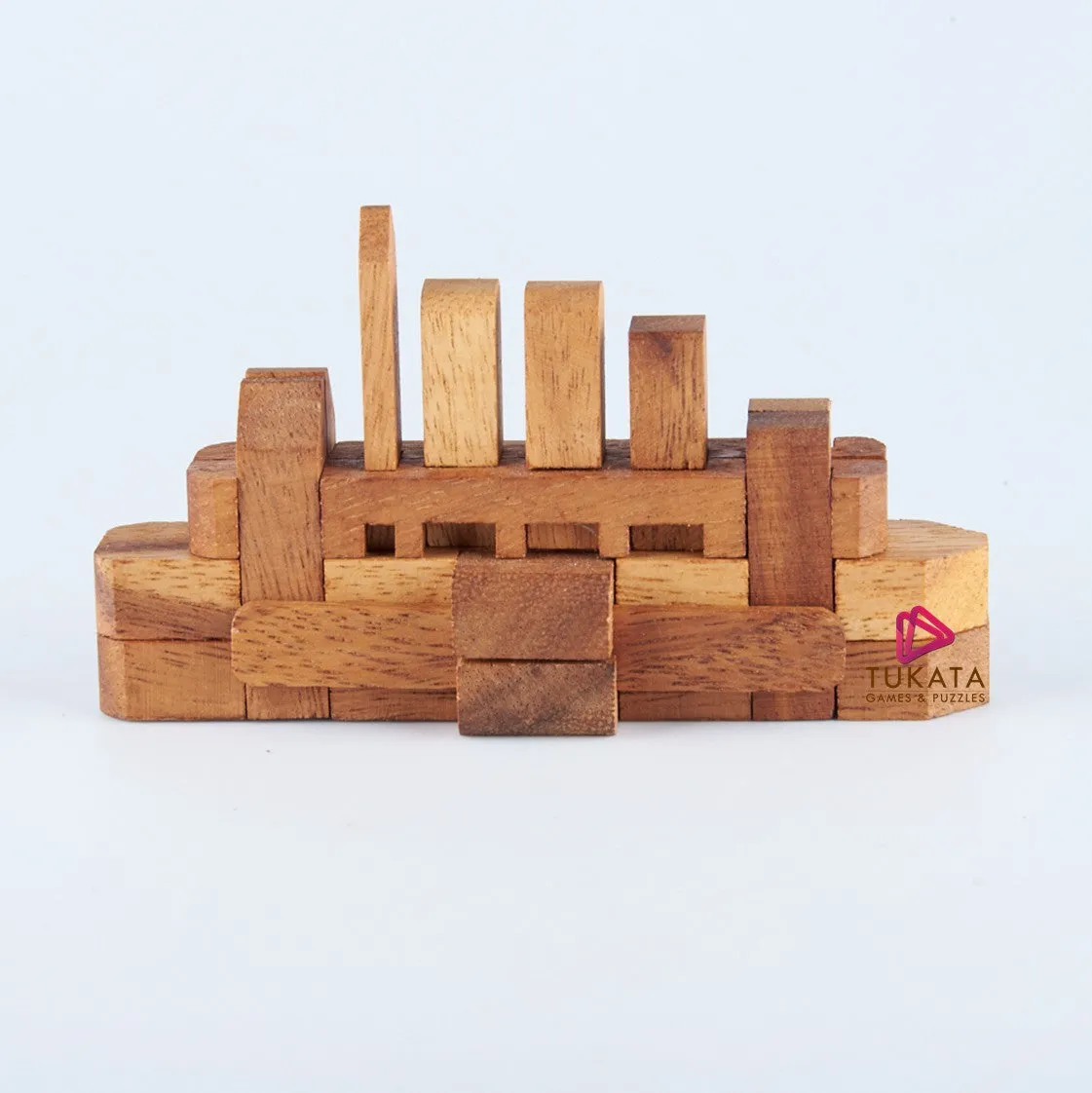 Brainteaser puzzle - 3D Interlocking boat wooden puzzle.