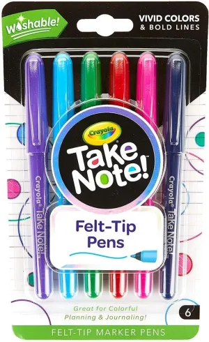 Crayola Take Note Washable Felt Tip Pens