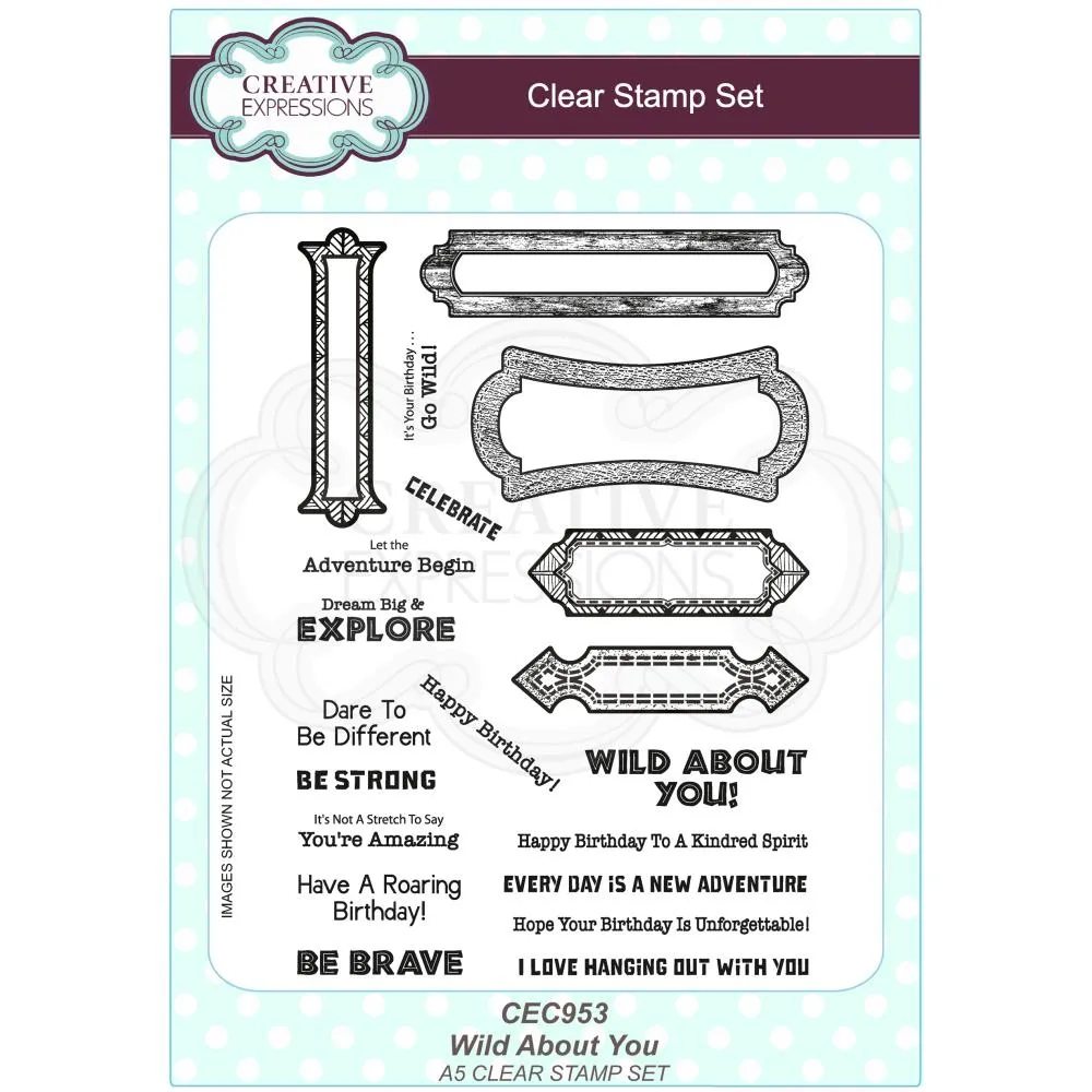 Creative Expressions Rubber Stamp Set By Sue Wilson - Wild About You*