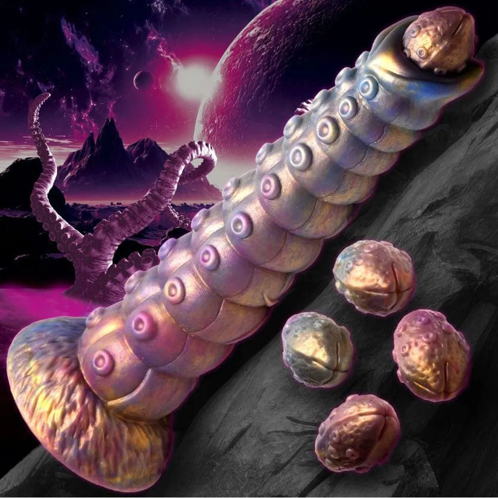 Creature Cocks Deep Invader Tentacle Ovipositor Silicone Dildo with Eggs