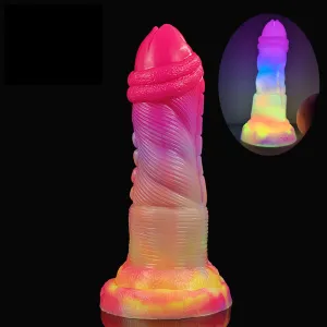 Flower Shape Head Silicone Glowing In Dark Alien Dildo
