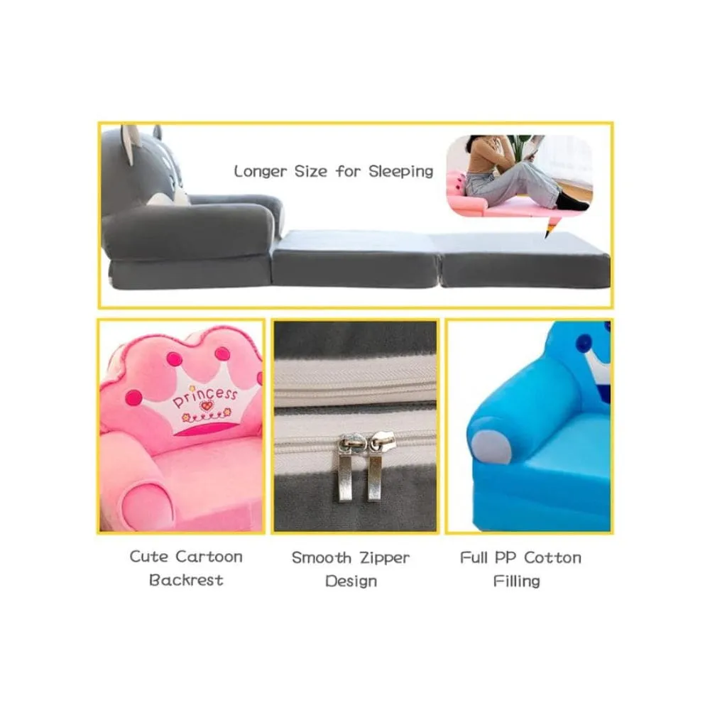 Foldable Plush and Soft Kids Sofa Bed, Removable and Washable Lazy Sleeping Sofa chair for Kids, Husky