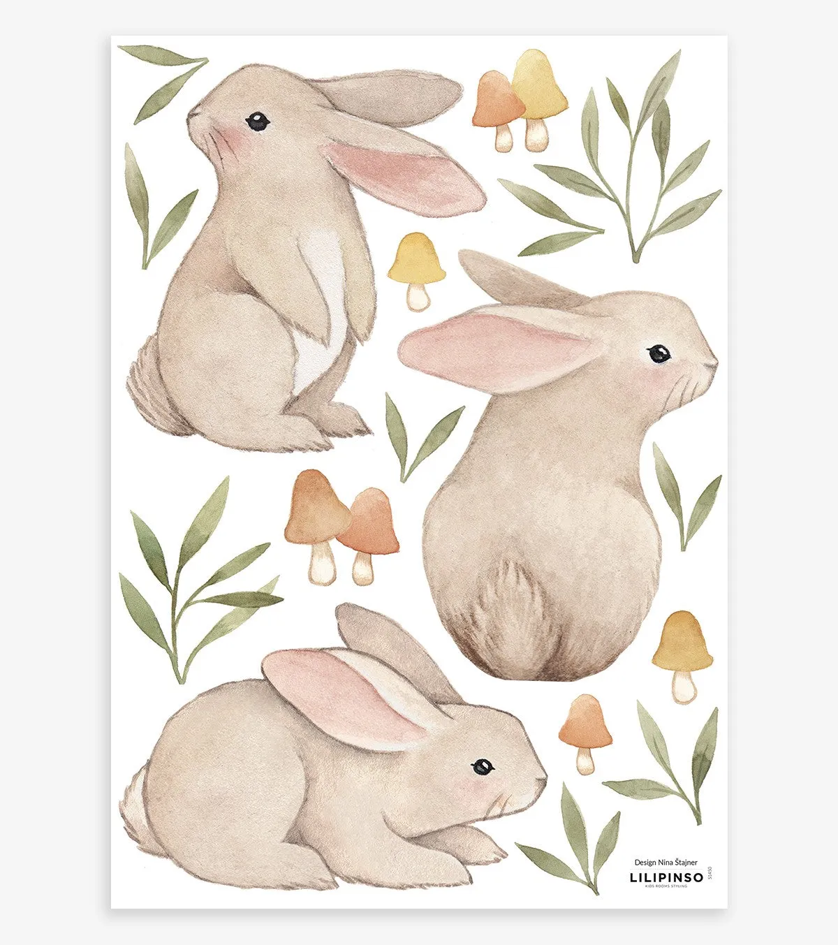 Forest - Wall Decals Murals - Rabbits