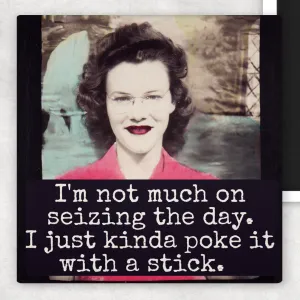Funny Magnet. I'm Not Much On Seizing The Day... Poke Stick.