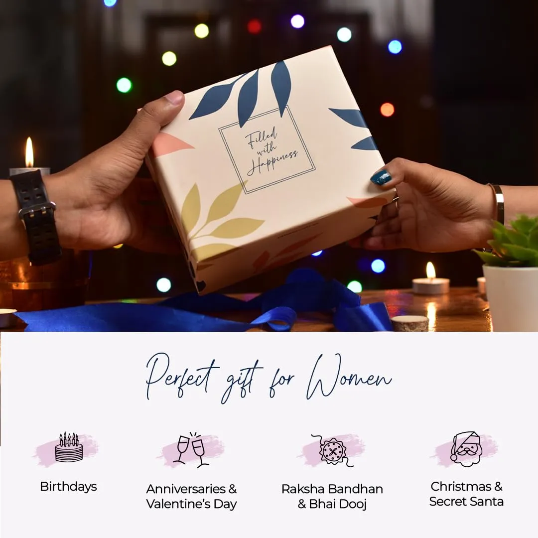 Gleevers Gift Set for Women |Gift Box Pack of 2 with Candle (Fairy Tale Rose,60 gm) and Heart Bracelet | Birthday Gift, Anniversary Gift, Valentine Gift, Secret Santa Gifts