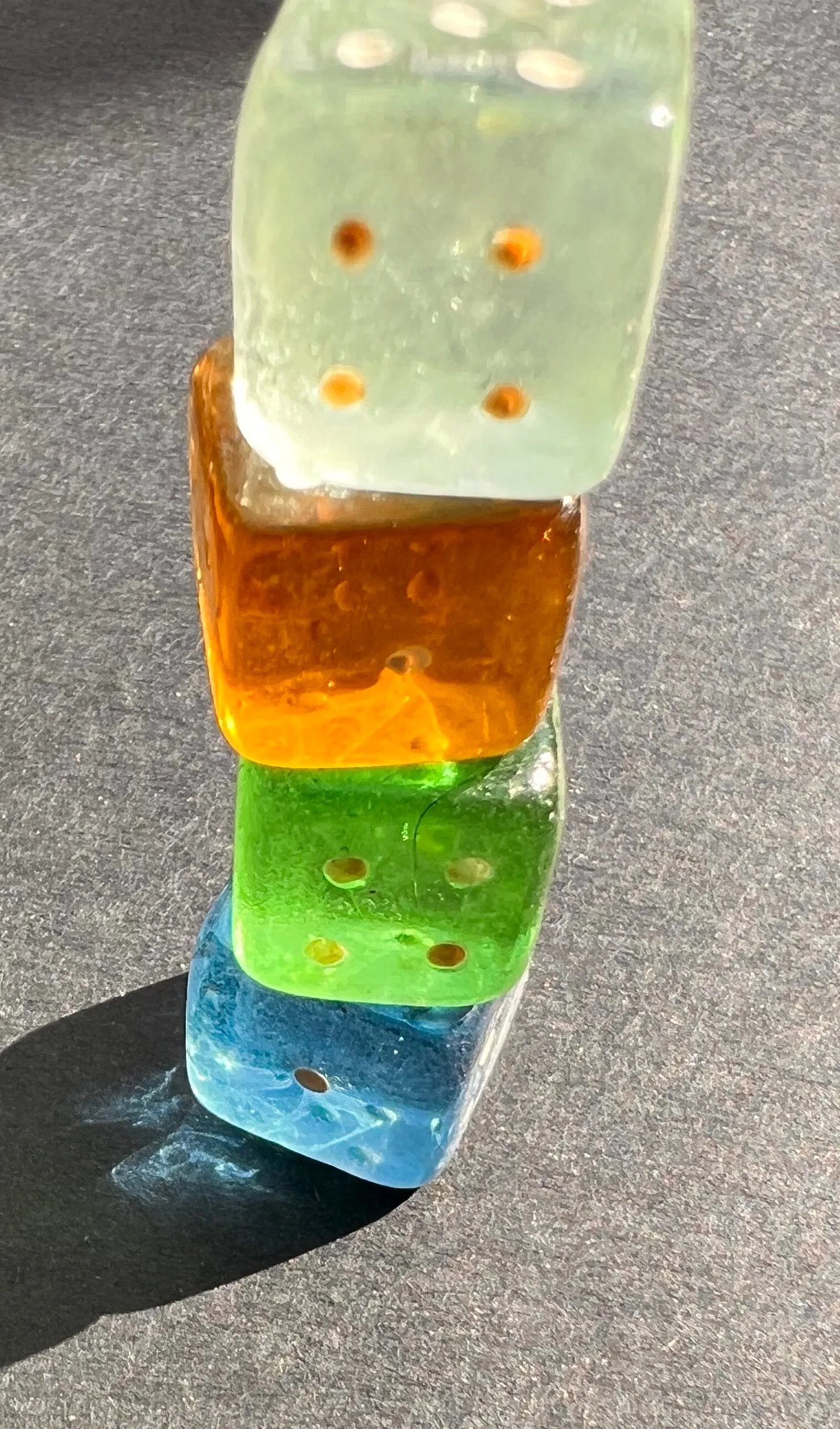 Glowing Vintage 1950s Glass 1cm Dice