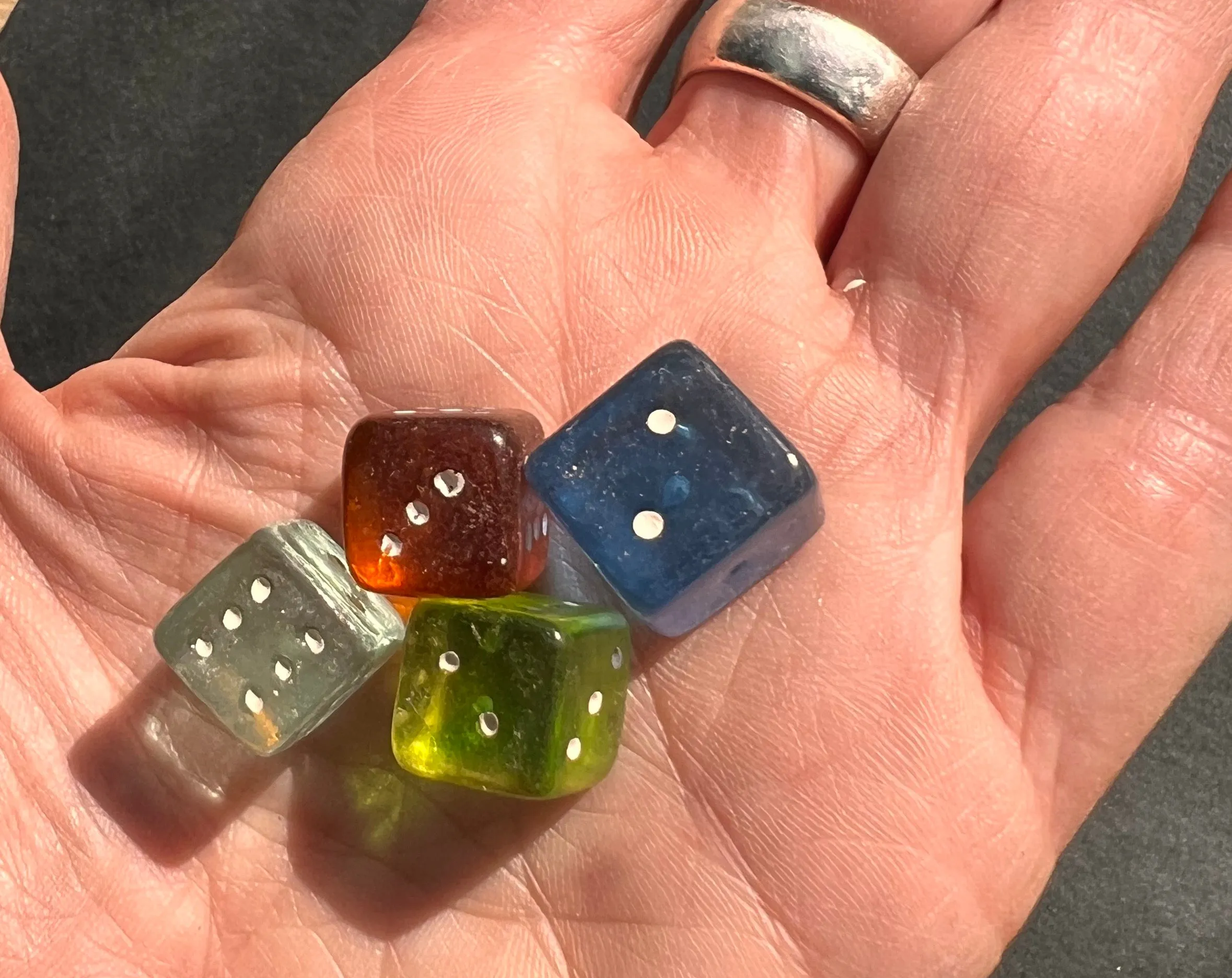 Glowing Vintage 1950s Glass 1cm Dice