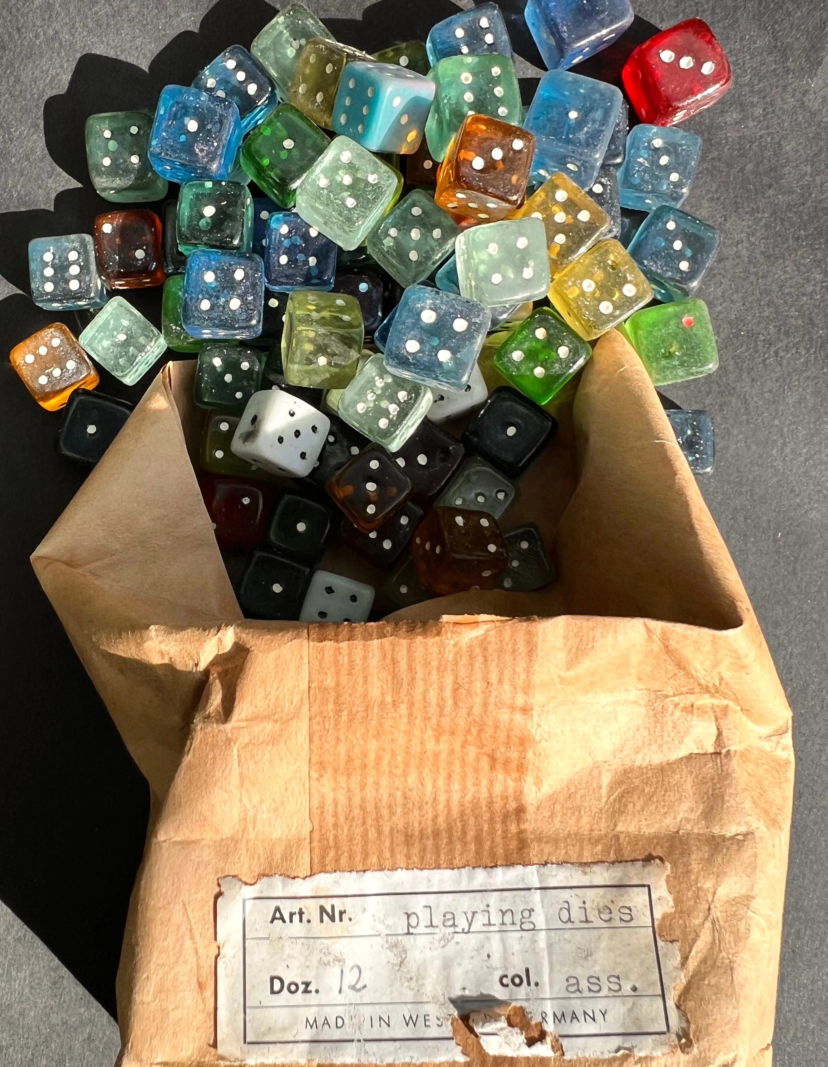 Glowing Vintage 1950s Glass 1cm Dice