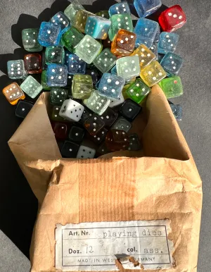 Glowing Vintage 1950s Glass 1cm Dice