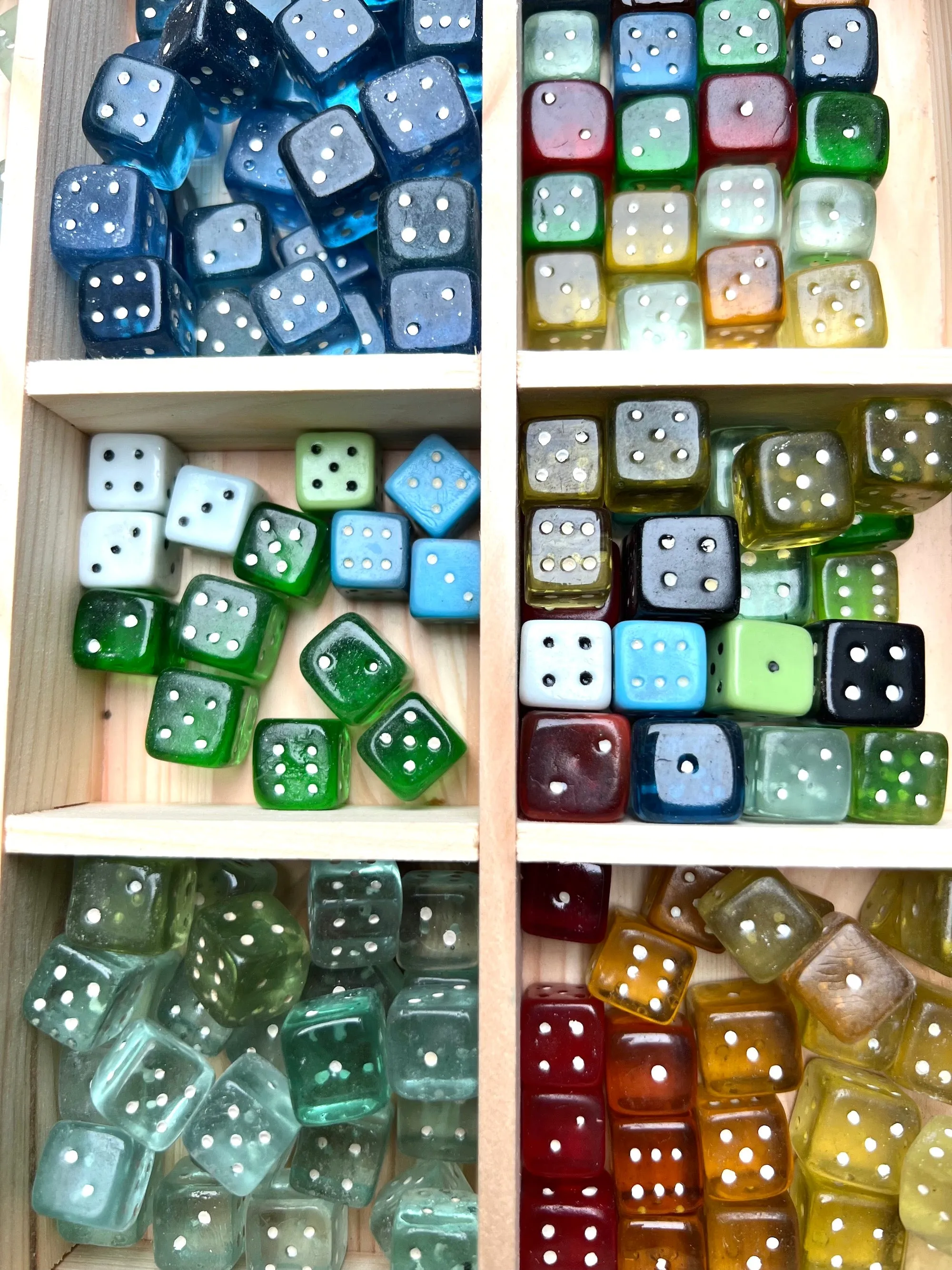 Glowing Vintage 1950s Glass 1cm Dice