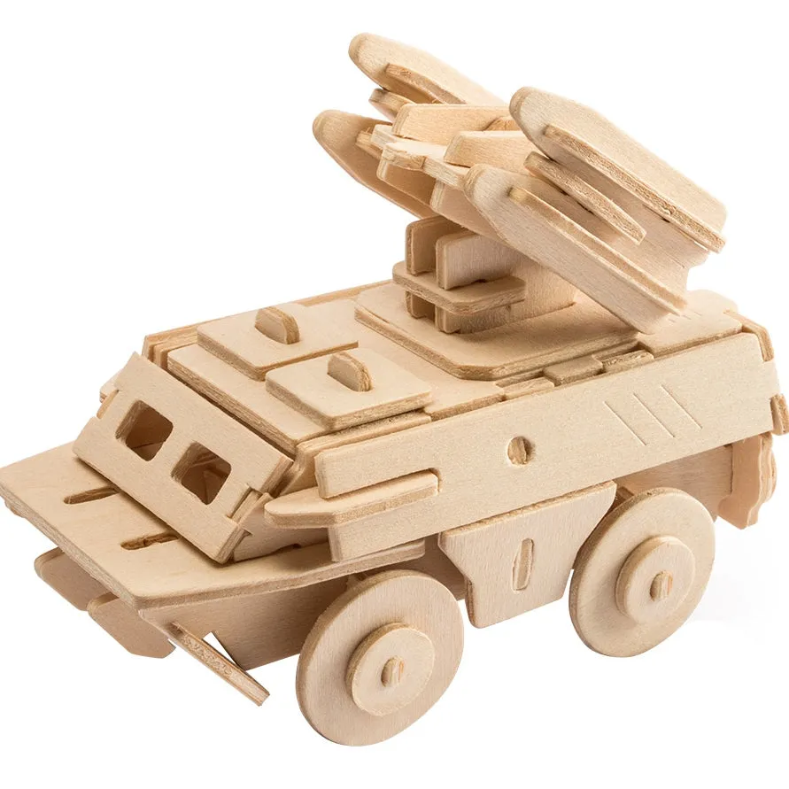 Hands Craft DIY 3D Wooden Puzzle 6 ct, Military Vehicles-JP2B6