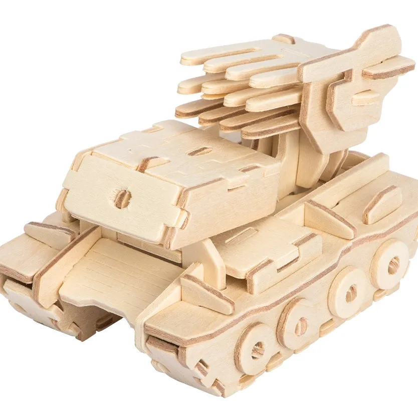 Hands Craft DIY 3D Wooden Puzzle 6 ct, Military Vehicles-JP2B6
