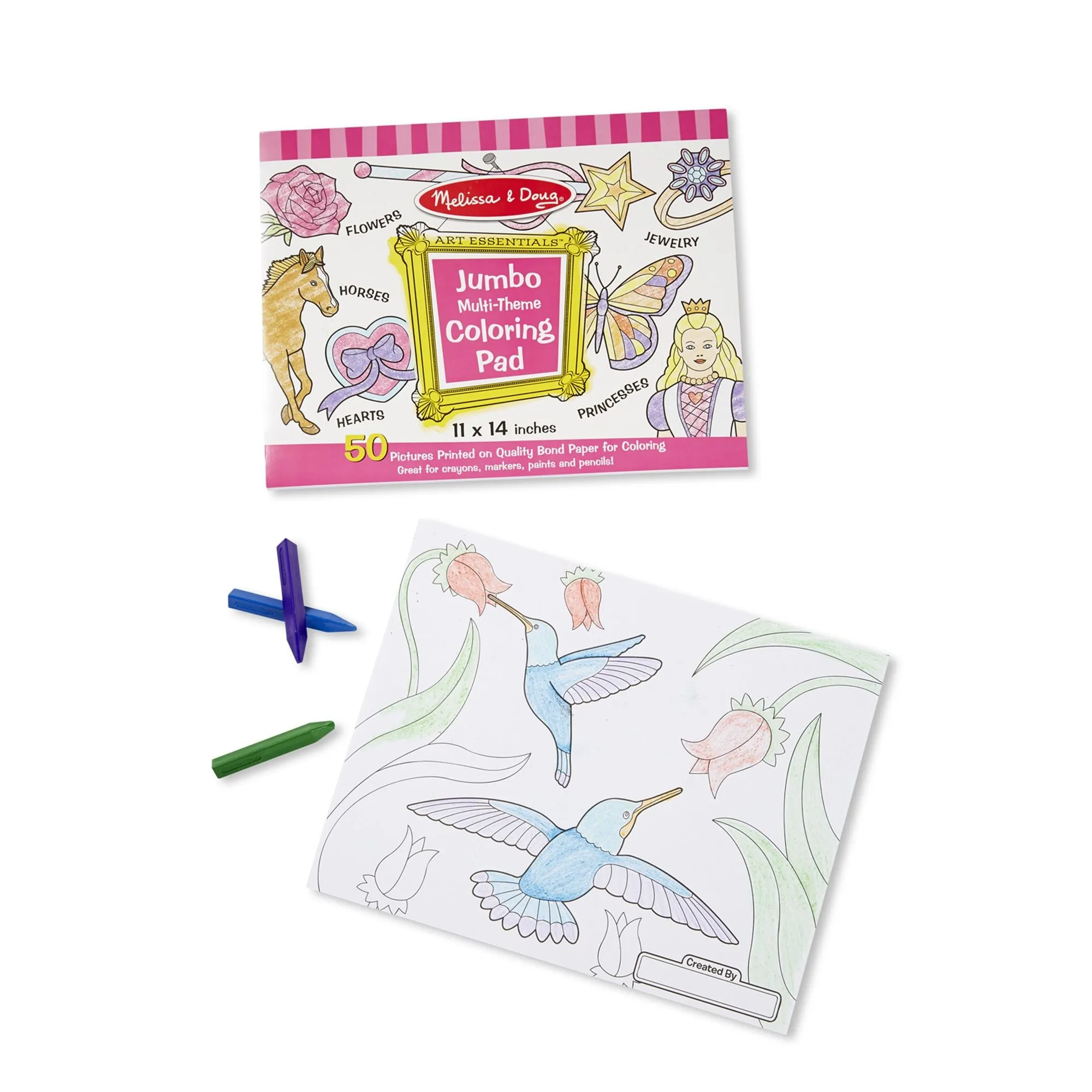 Jumbo Coloring Pad - Pink 11" x 14"