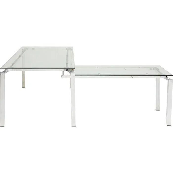 Lorenco Glass/Chrome Corner Desk