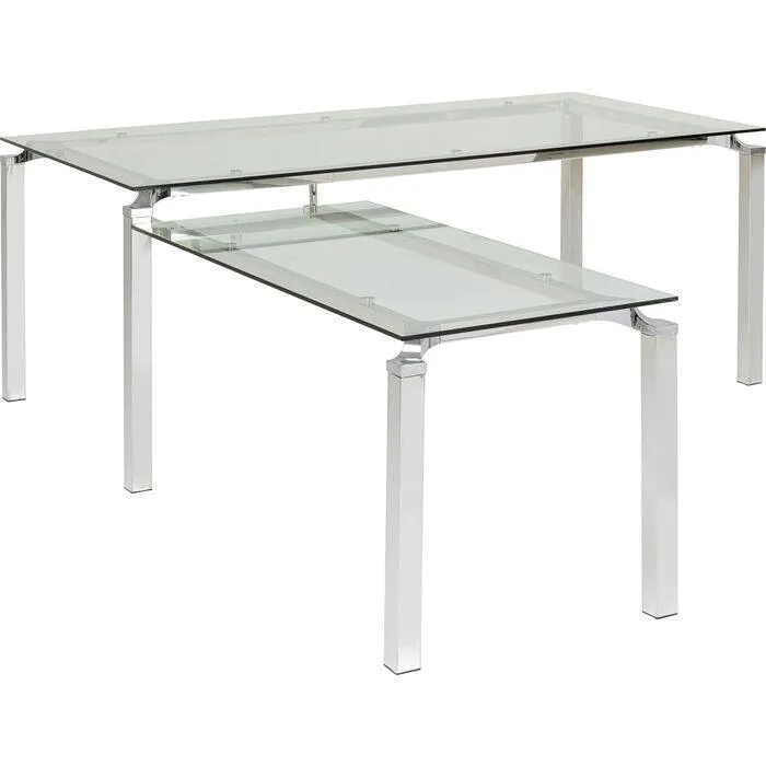 Lorenco Glass/Chrome Corner Desk