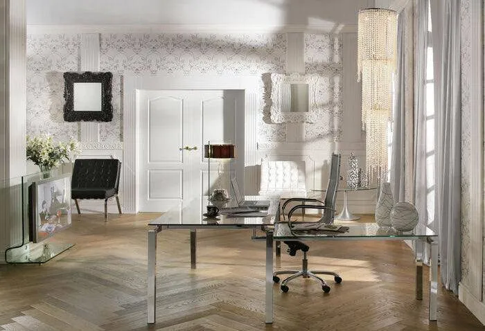 Lorenco Glass/Chrome Corner Desk