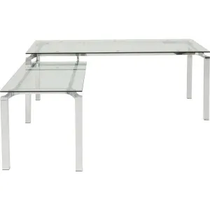 Lorenco Glass/Chrome Corner Desk