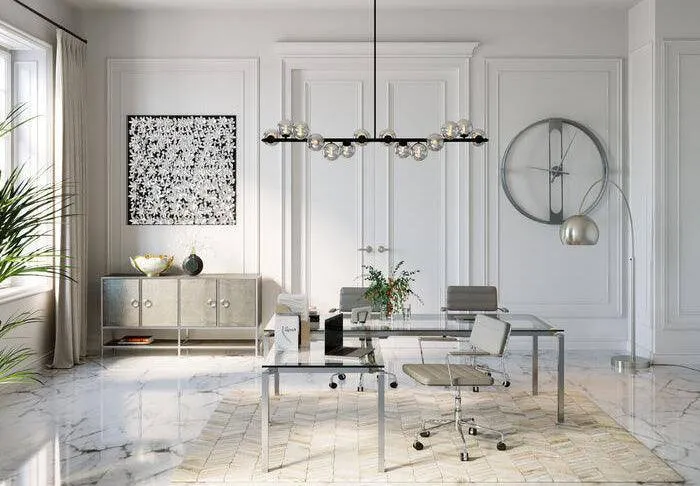 Lorenco Glass/Chrome Corner Desk