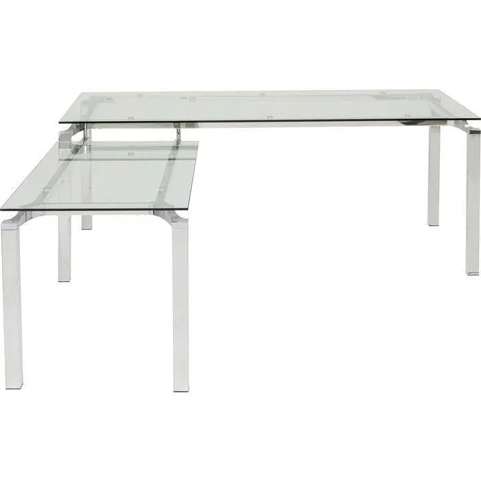 Lorenco Glass/Chrome Corner Desk