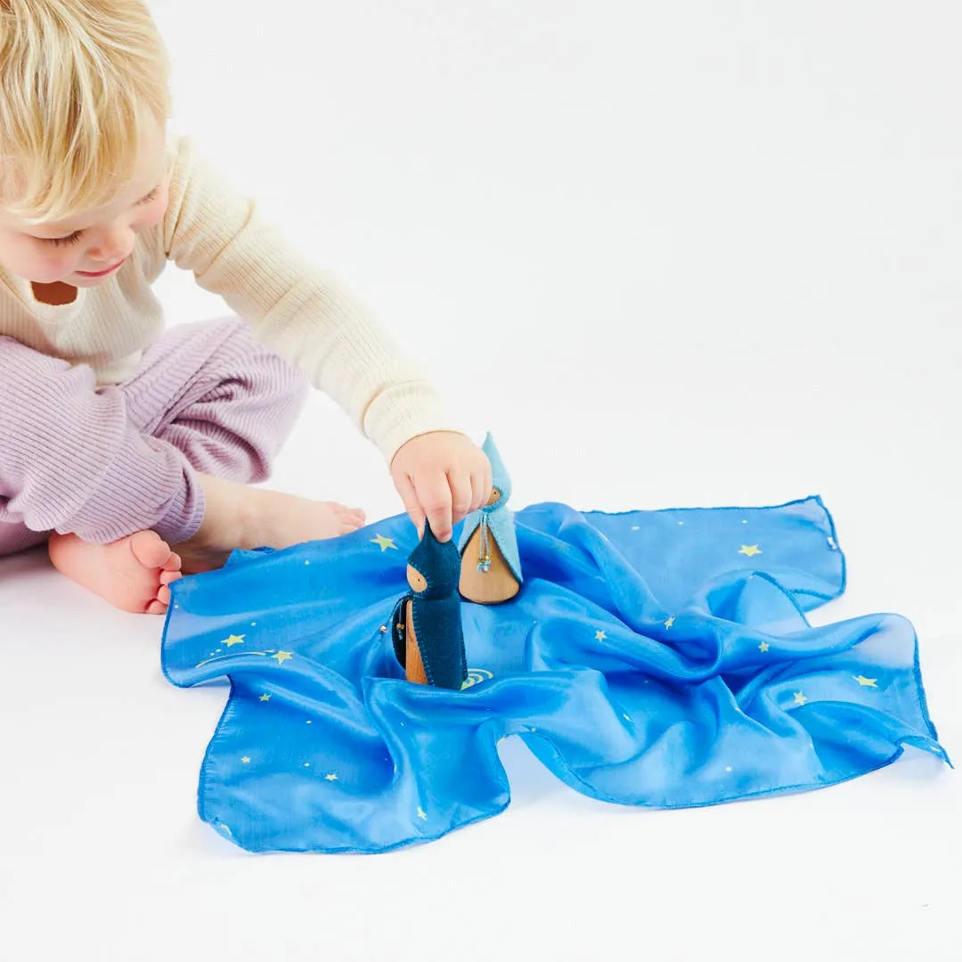 Mini Enchanted Playsilks for Open-ended Play, 100% Silk – Starry Night