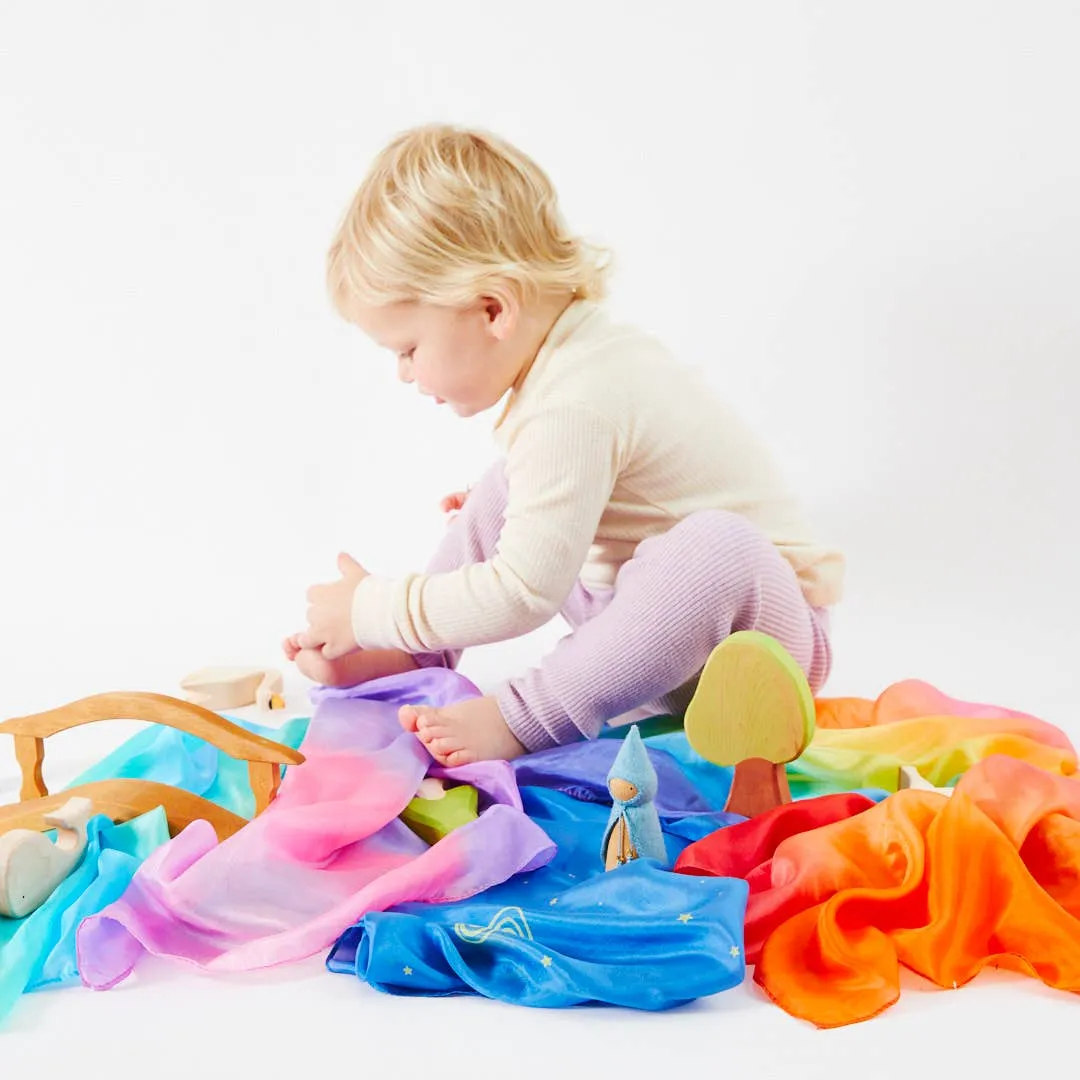 Mini Enchanted Playsilks for Open-ended Play, 100% Silk – Starry Night