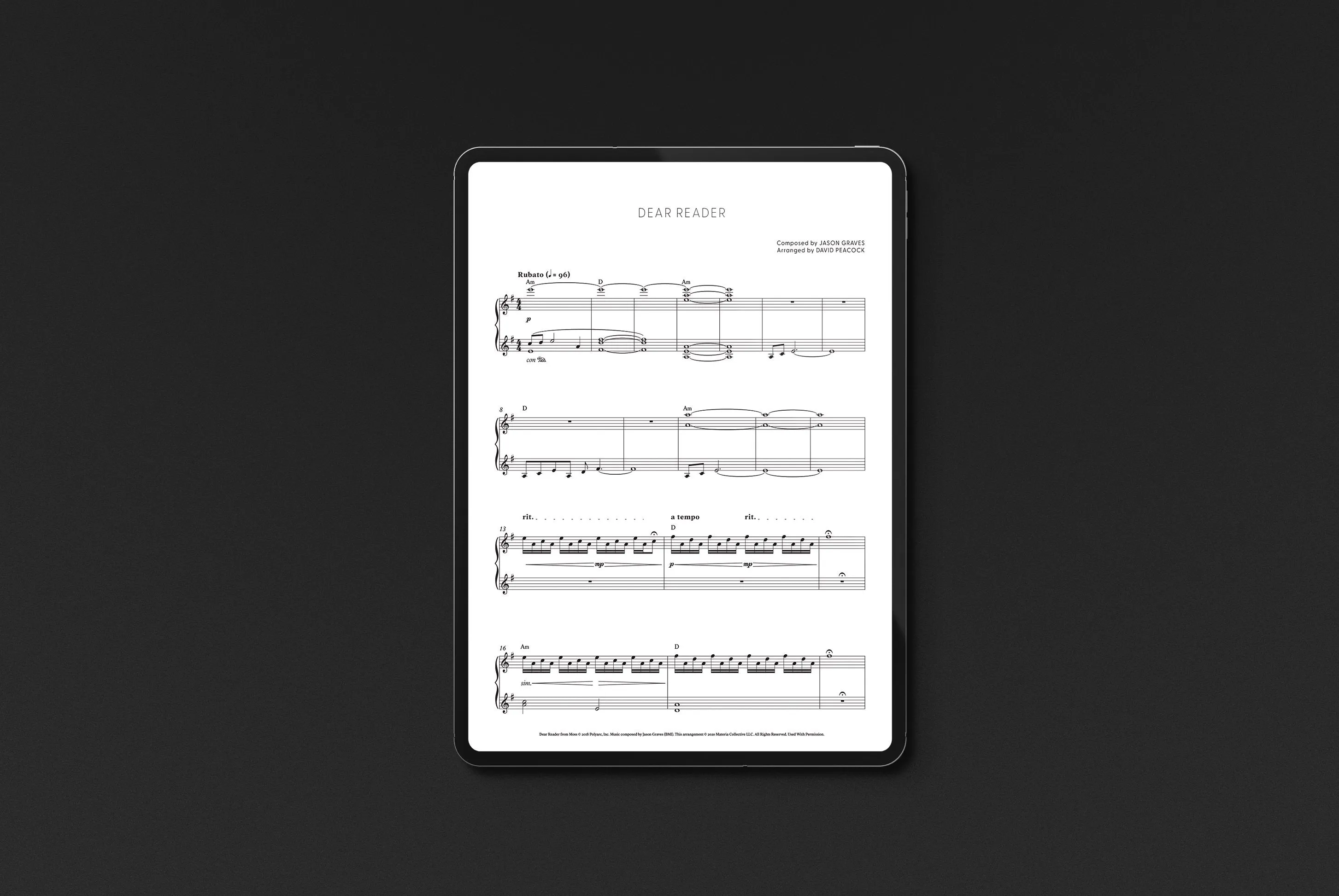Moss Piano Selections (Digital Sheet Music)