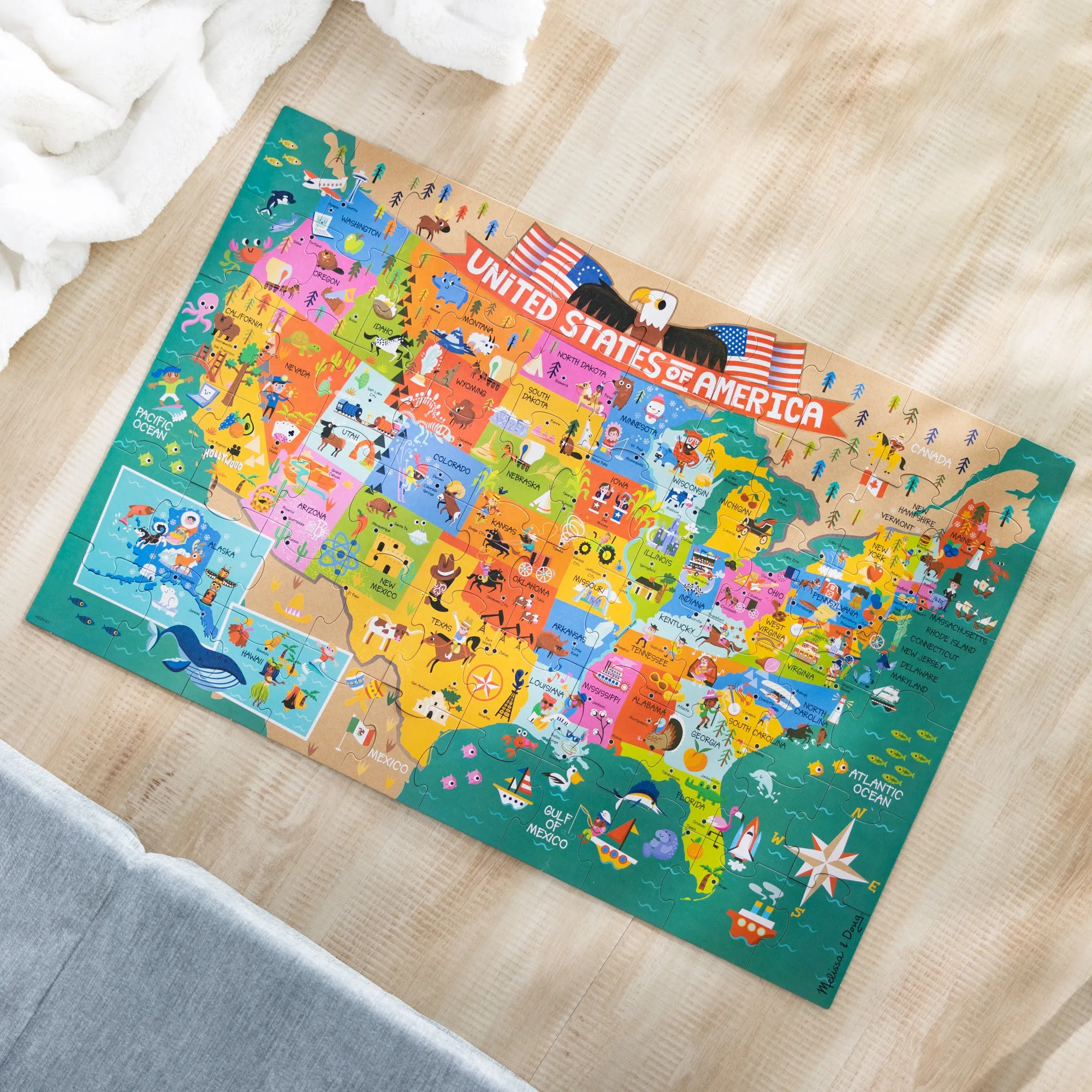 Natural Play Floor Puzzle: America the Beautiful