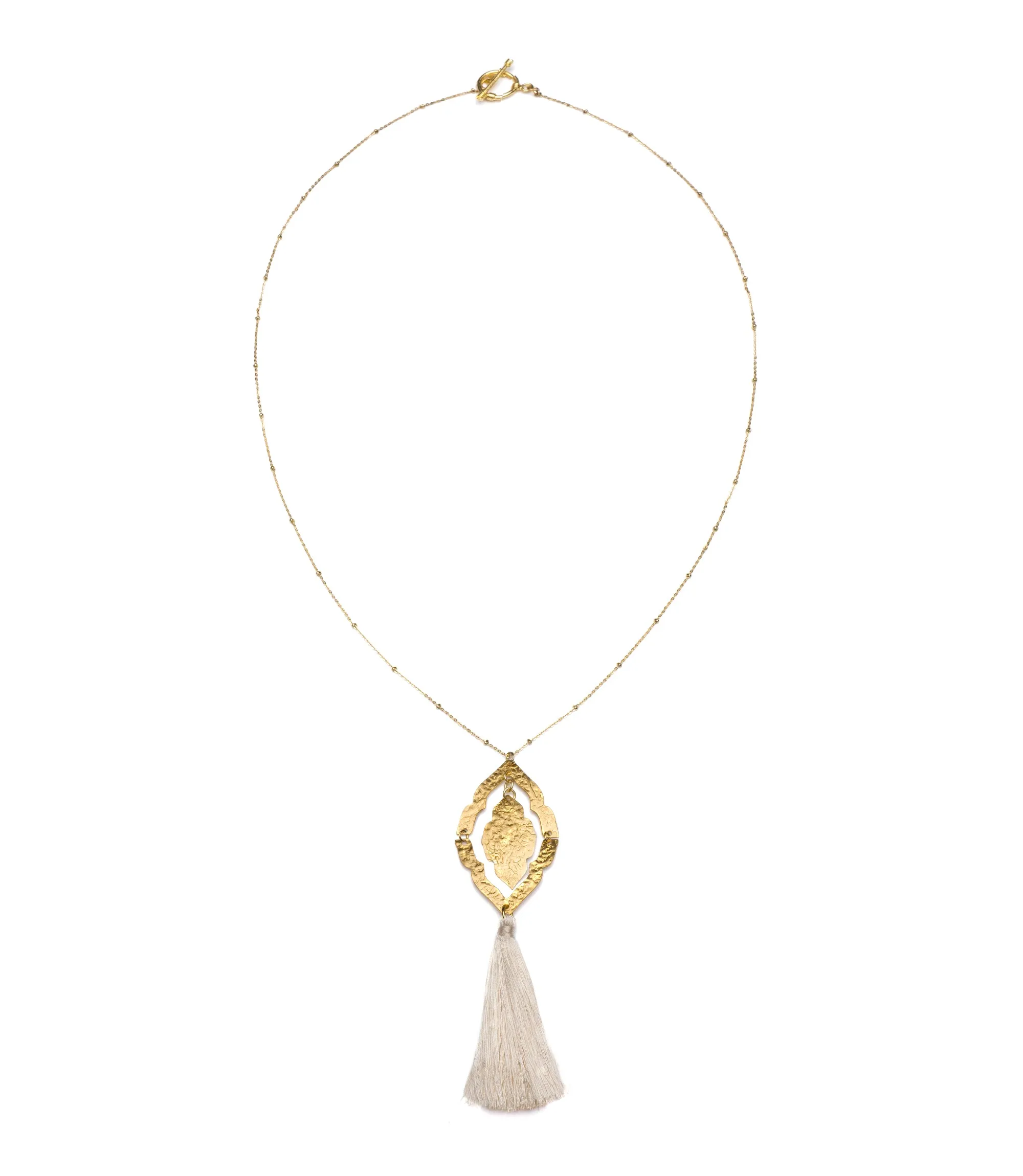 Nihira Ashram Window Necklace Gold Tassel (Jewelry)